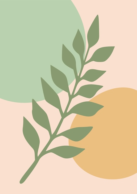 Vector abstract minimalistic pattern with branch