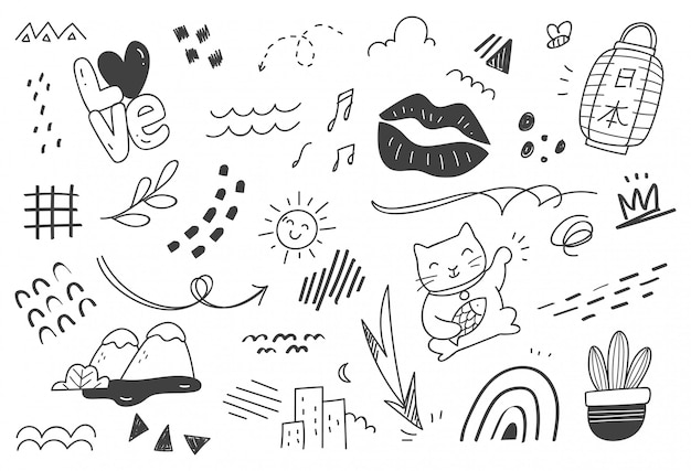 Вектор Абстрактная иллюстрация doodle смешивания