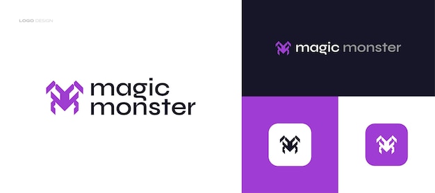 추상 MM 초기 모노그램 로고 디자인 비즈니스 및 브랜드용 이중 문자 M 로고