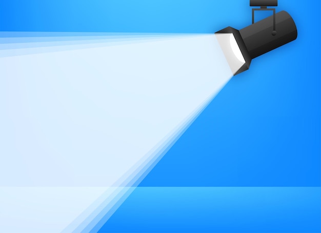 Vettore mockup astratto con sfondo bianco di proiezione blu per la progettazione di banner effetto luce blu astratta
