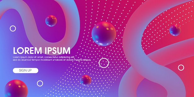 Abstract modern 3d landing page 