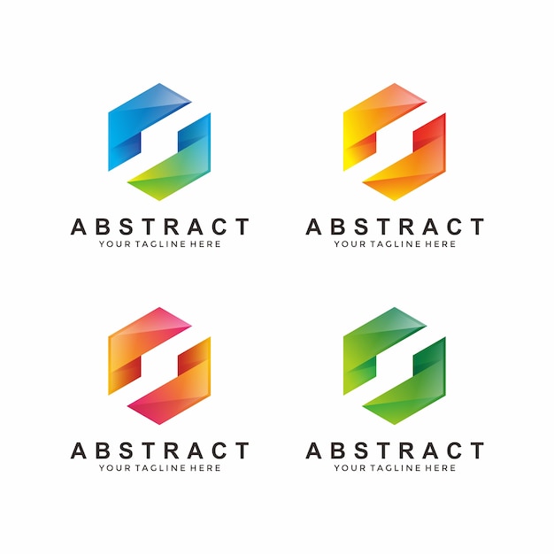 Abstract modern 3d logo design.