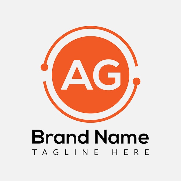 Abstract modern AG logo design template