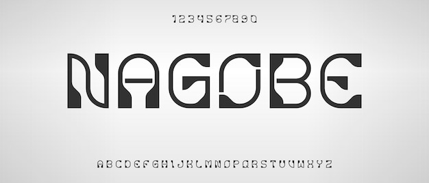 Carattere alfabeto moderno astratto con modello di stile urbano
