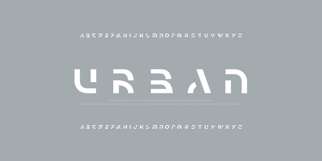 Abstract modern alphabet fonts.