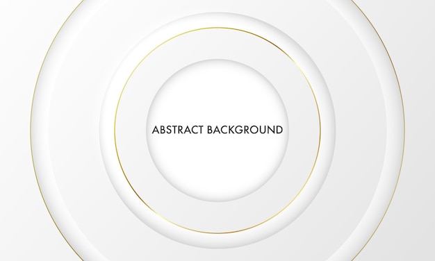 Abstract modern arts white circle with golden lines background, luxury design