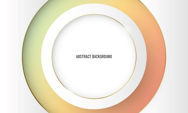 Вектор Абстрактное современное искусство белый круг с золотыми линиями фона роскошный дизайн
