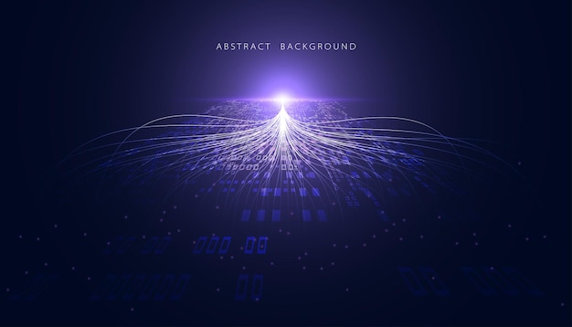 Abstract modern background ai artificial intelligence concept big data network digital link atomic purple background cloud big storage on a modern background