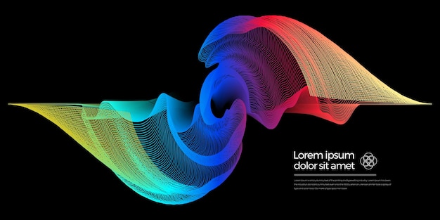 Vector abstract modern background with colorful line wave