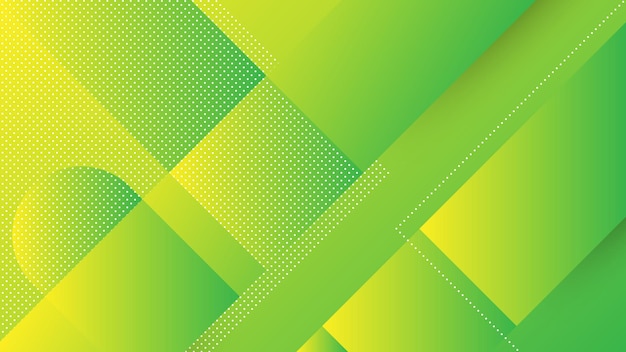 Абстрактный современный фон с диагональными линиями и элементом мемфис и зеленый желтый яркий градиентный цвет