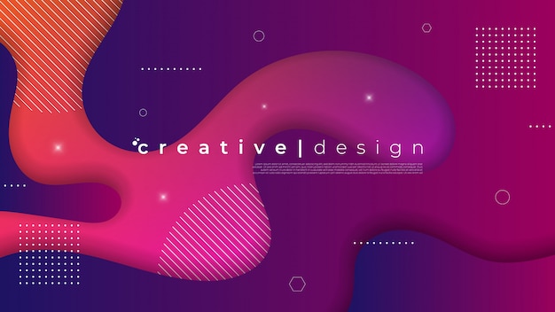 Vector abstract modern background with fluid liquid element and gradient color.