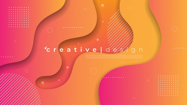 Vector abstract modern background with fluid liquid element and gradient color.