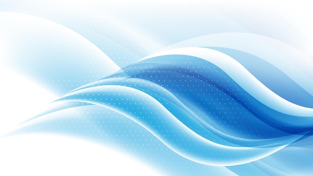 Abstract Modern Background with Halftone Element and Wave Blue Gradient Color