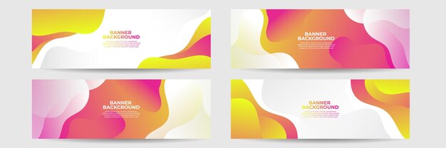 Abstract modern banner background gradient color. Yellow and pink gradient with halftone decoration.