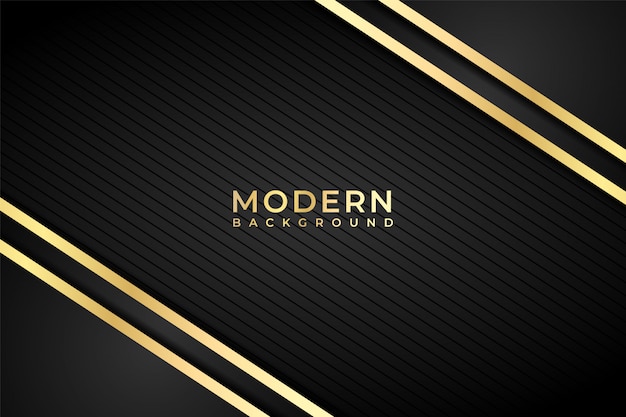 Abstract modern black  background with diagonal golden lines.
