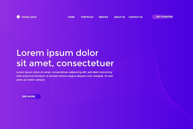 Abstract modern Blue Purple gradient landing page