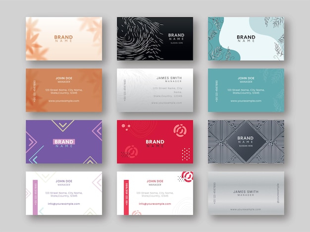 Abstract Modern Business Card Set In Colorful.