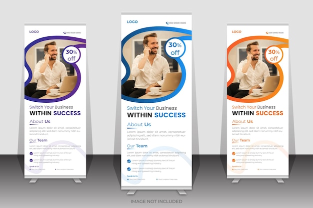 Abstract and modern business Rollup banners for a business improvement