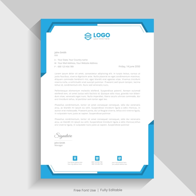 Abstract modern business style letterhead template