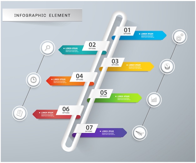 벡터 infographic위한 추상적 인 현대 비즈니스 태그 개념입니다.