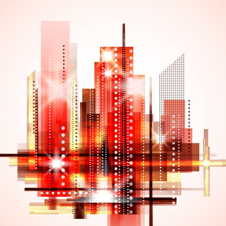 Vector abstract modern city skyline