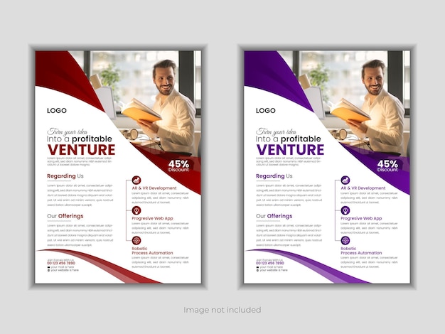 Abstract modern and clean business flyer design