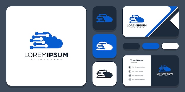 抽象的なモダンなクラウド技術のロゴデザイン