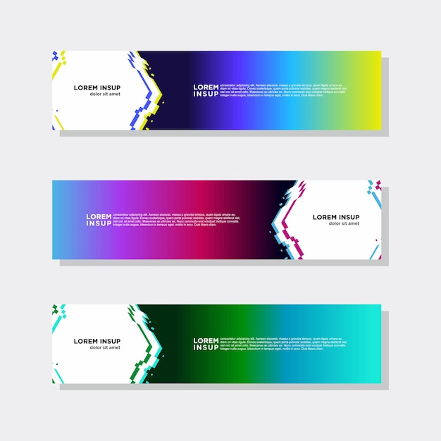 Abstract modern collection of web banner template