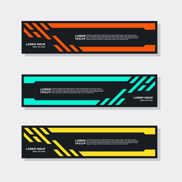 Abstract modern collection of web banner template