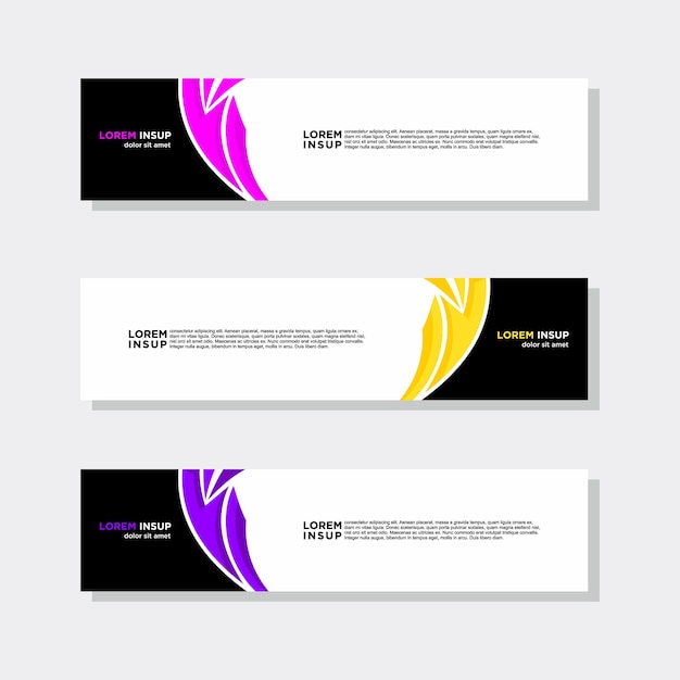 Abstract modern collection of web banner template