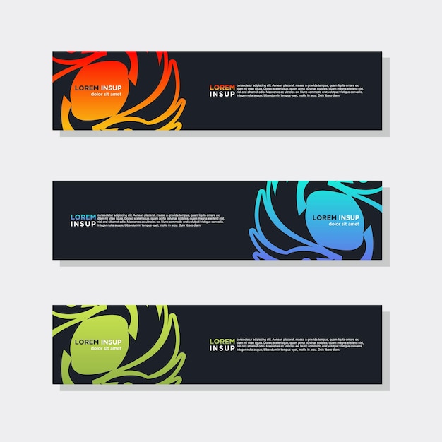 Abstract modern collection of web banner template