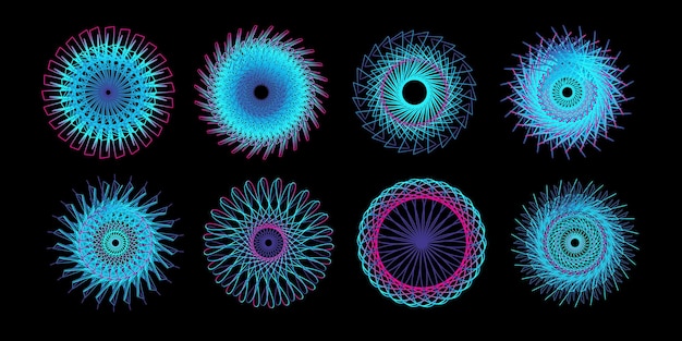 青とピンクのグラデーションの波と抽象的なモダンなカラフルな背景要素のデザイン