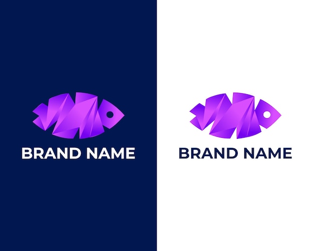 Abstract Modern Colorful fish shape logo design template