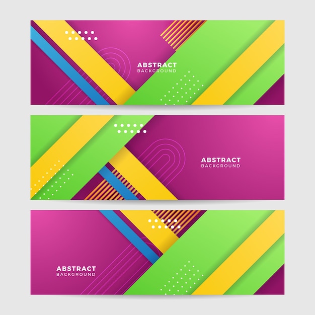 Vector abstract modern colorful geometric banner background design template dynamic textured geometric element modern gradient light vector illustration