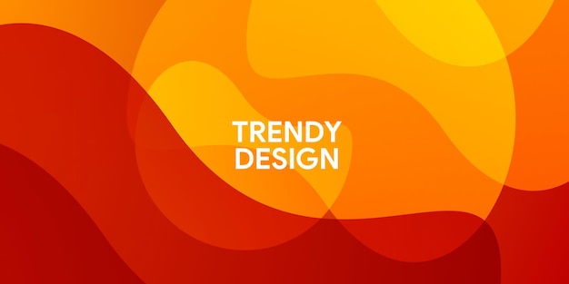 추상적인 현대적인 다채로운 그래디언트 오렌지 노란색 곡선 배경