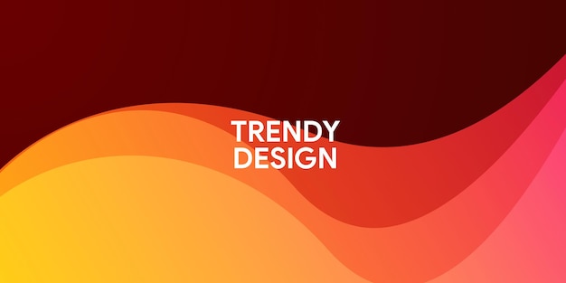 Vector abstract modern colorful gradient orange yellow curve background