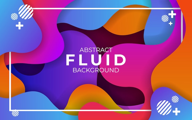 Abstract modern colorful wavy fluid and liquid background