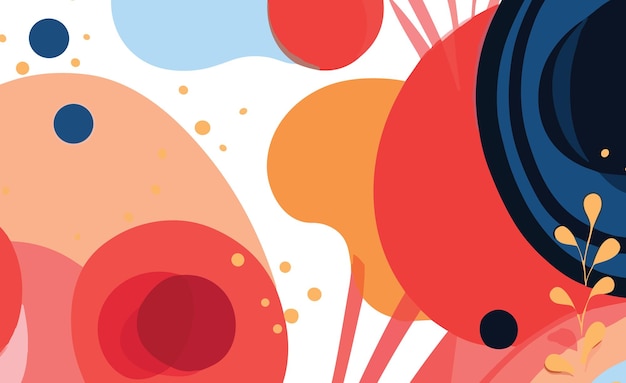 abstract modern composition with geometric shapes and lines vector illustration in flat style