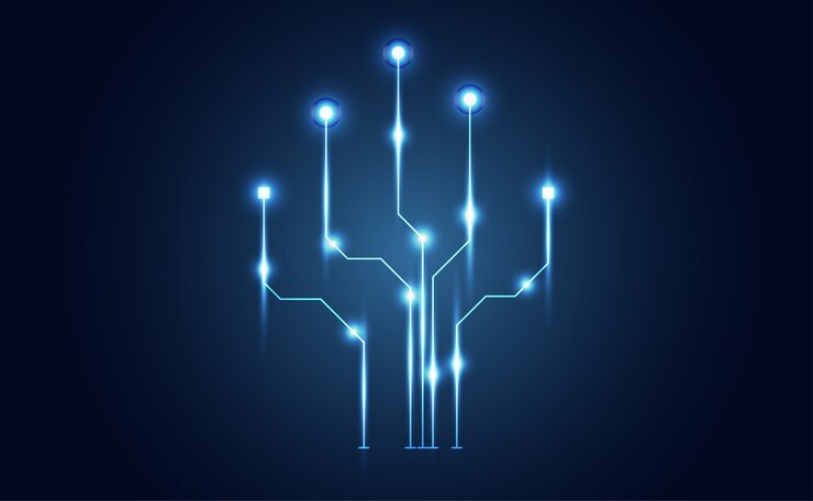 Vector abstract modern connection science technology dots