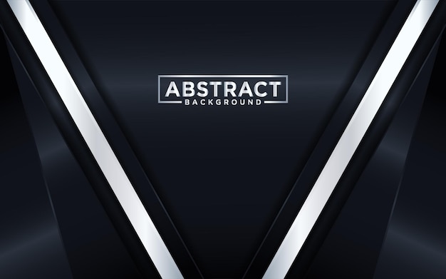 Abstract modern dark gradient background combined with futuristic silver lines