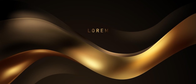 Abstract modern design black background with luxury golden elements vector illustration