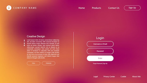 Vector abstract modern design with pastel color and blur effect for website landing page