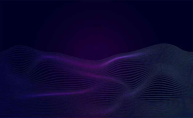 Vector abstract modern dynamic line wave colorful background