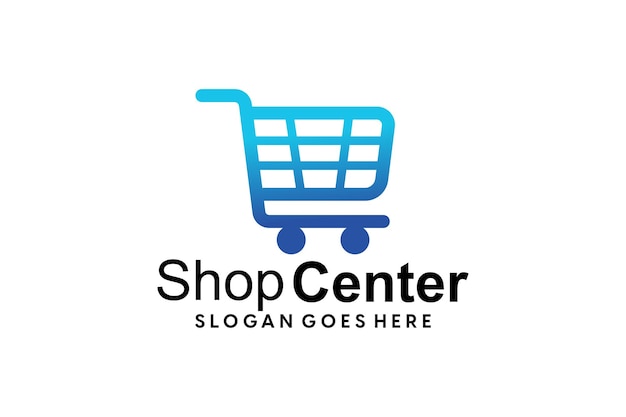 Design moderno astratto del logo ecommerce modello con logo della borsa della spesa a gradiente colorato
