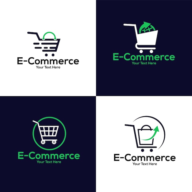 Abstract modern ecommerce logo design or Shopping store logo design template