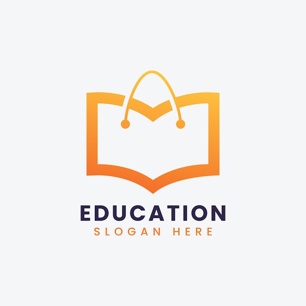 Abstract modern educational book logo design Colorful gradient book shop logo template