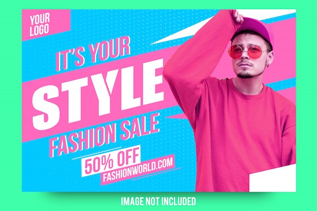 Abstract modern fashion sale banner 