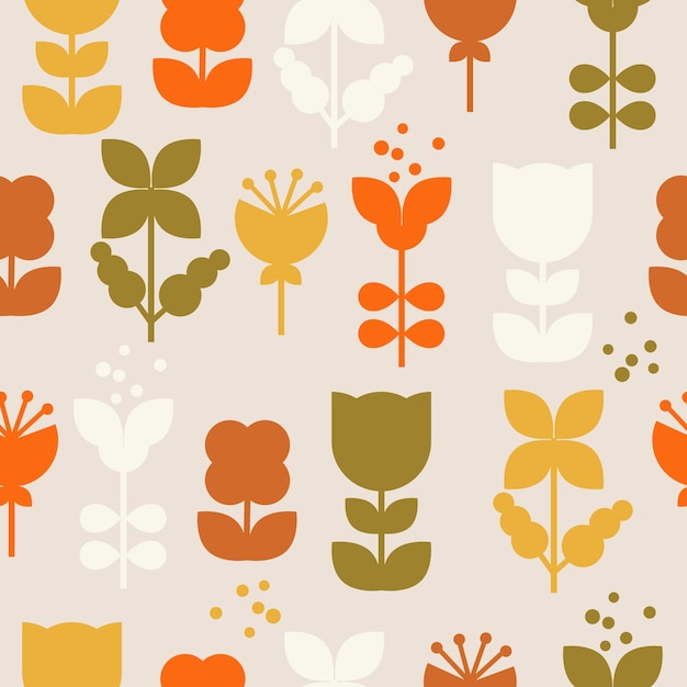 Abstract modern floral seamless pattern Simple minimalistic pattern