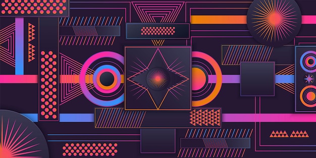 Vector abstract modern geometric in gradient futuristic design