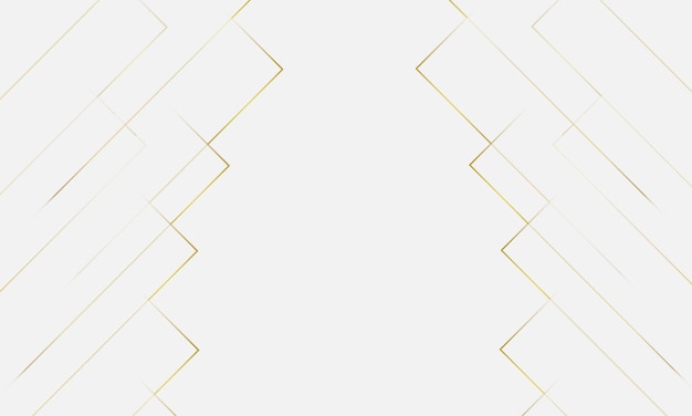 흰색 배경에 금색 선이 있는 종이 컷 스타일의 추상 현대 기하학적
